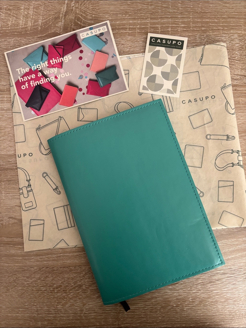 Casupo Refillable A5 Leather Journal Cover Notebook NEW Teal Blue